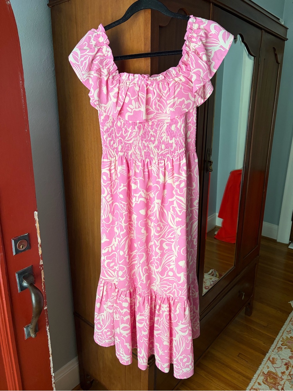 Sugarlips Pink and White Floral Off-Shoulder Sundress